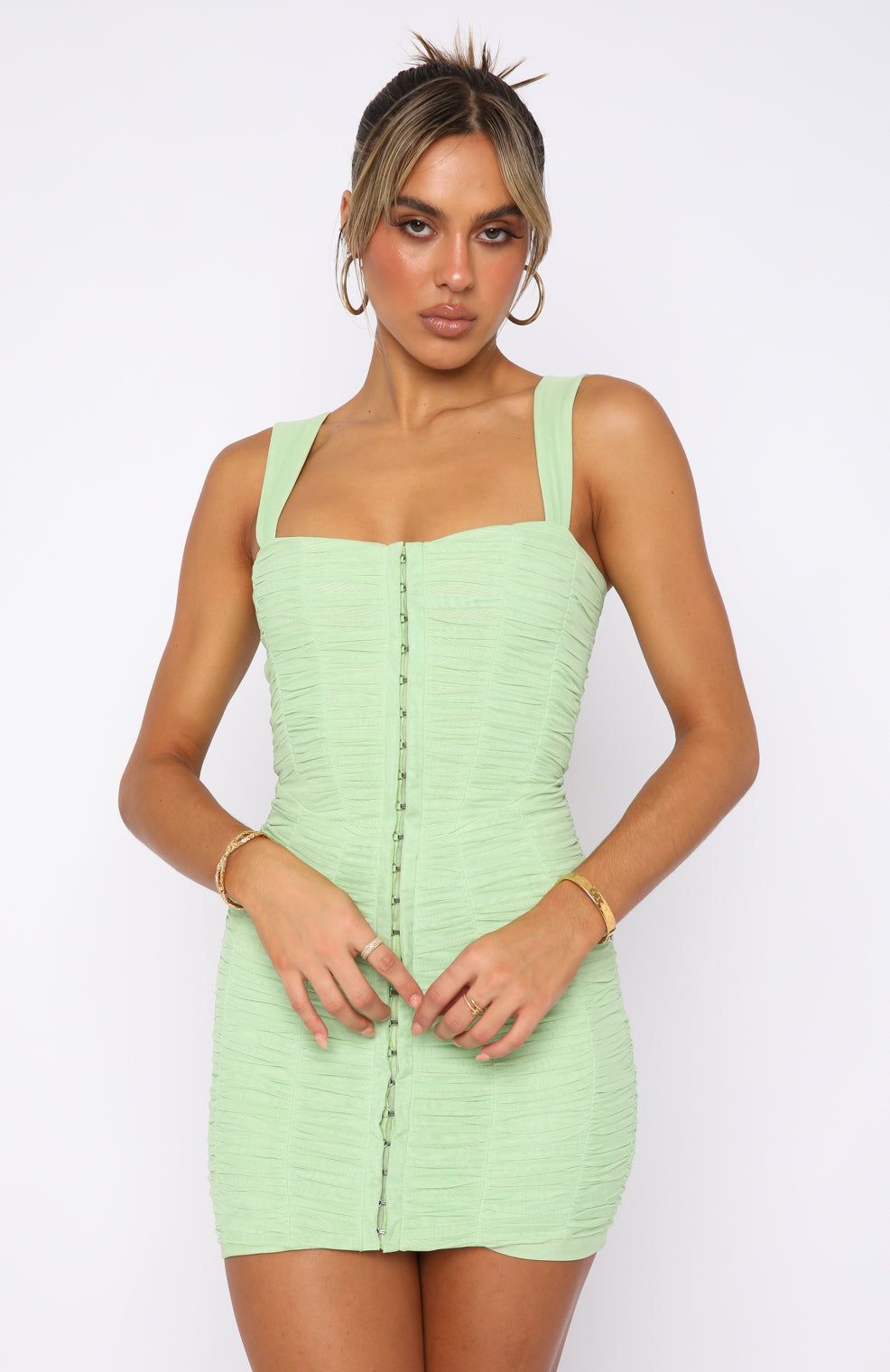 Thinking Of You Mini Dress Sage sold by White Fox Boutique product image thumbnail 2