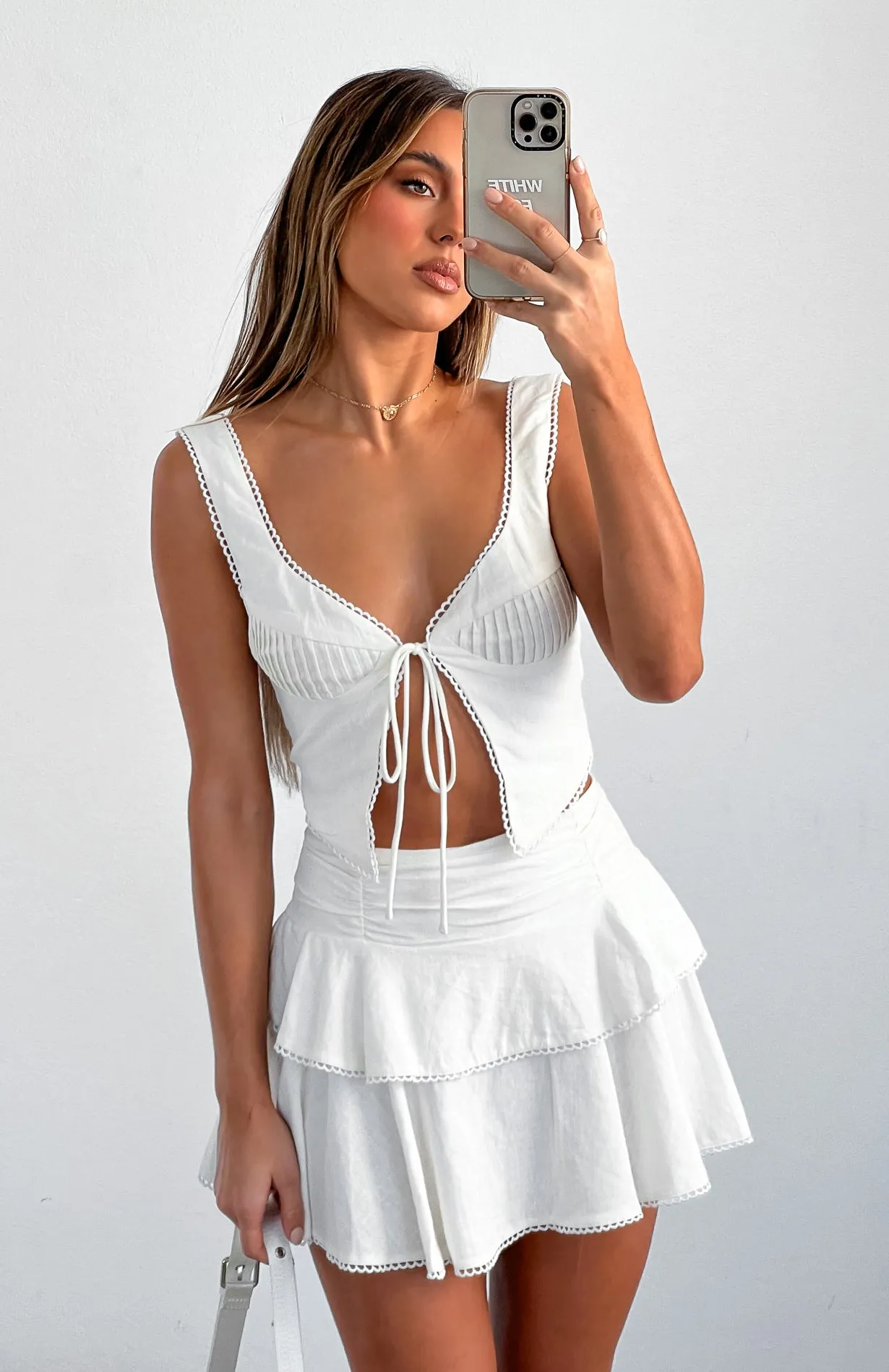 Playing Me Top White sold by White Fox Boutique product image thumbnail 5