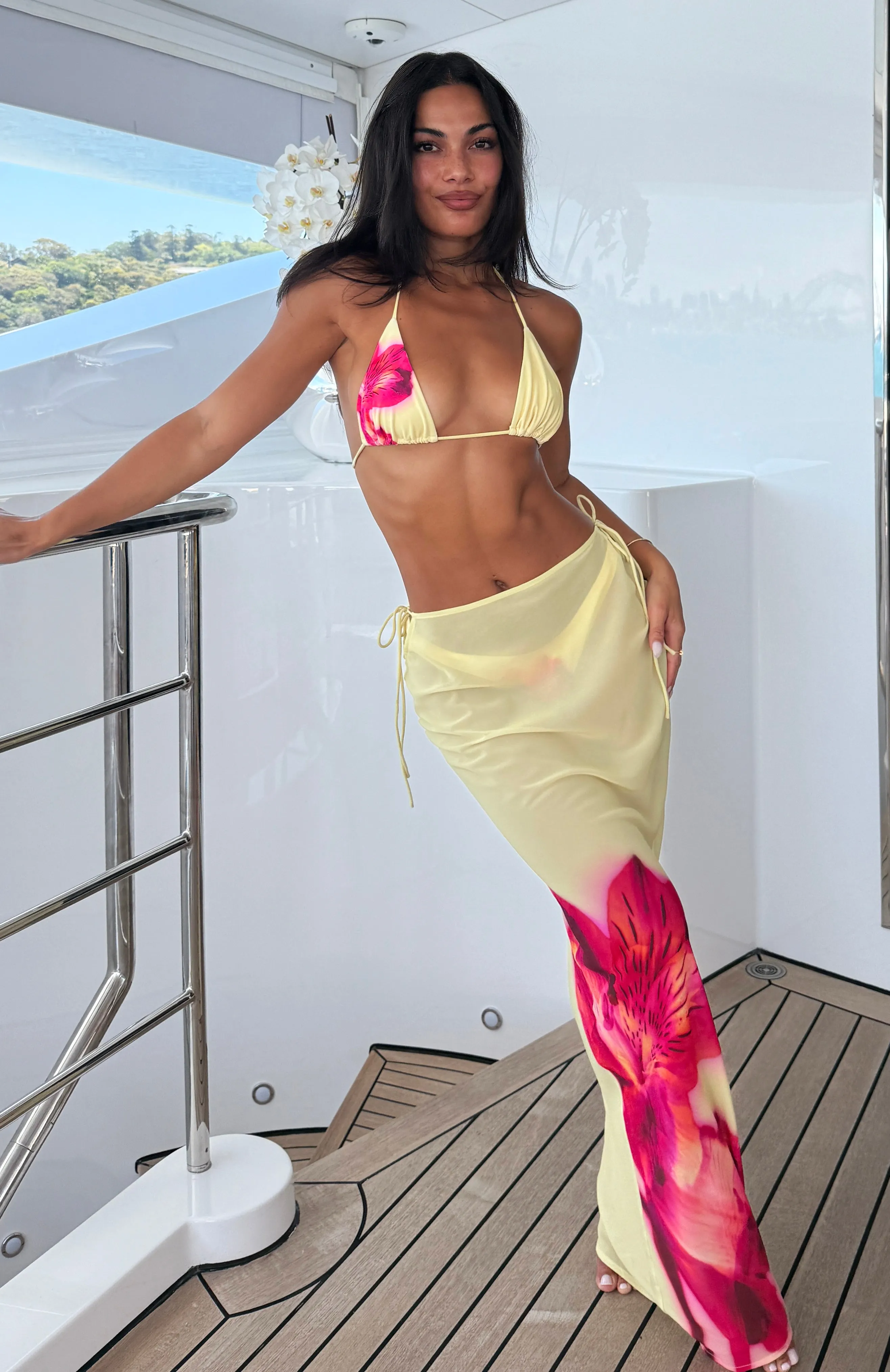 Luminous Maxi Skirt Lemon Lush sold by White Fox Boutique