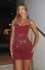 You Should Be Dancing Mini Dress Wine sold by White Fox Boutique