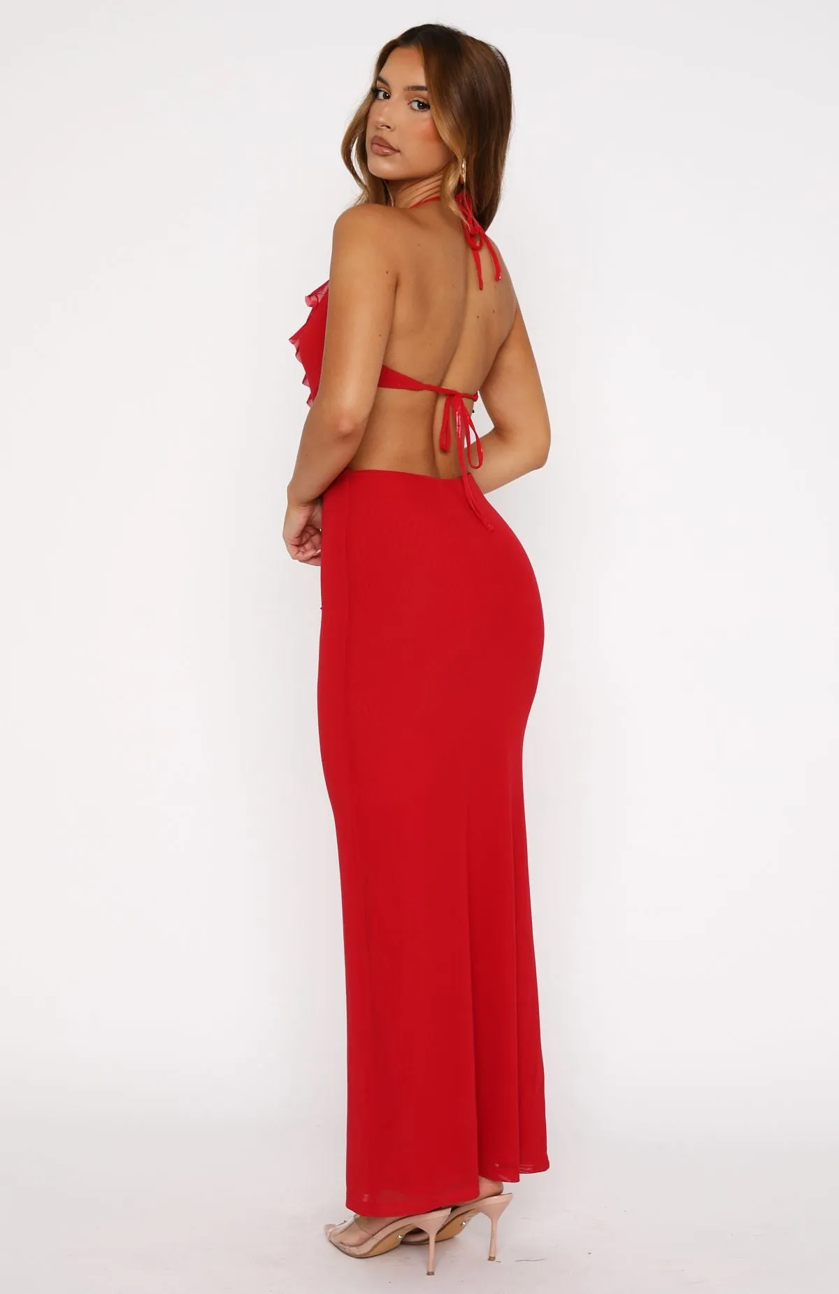 Eyes On Her Maxi Dress Red sold by White Fox Boutique product image thumbnail 4