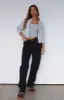 Grace Mid Rise Straight Leg Jeans Acid Black sold by White Fox Boutique