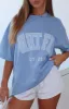 Give It Away Oversized Tee Dusty Blue sold by White Fox Boutique
