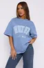 Give It Away Oversized Tee Dusty Blue sold by White Fox Boutique
