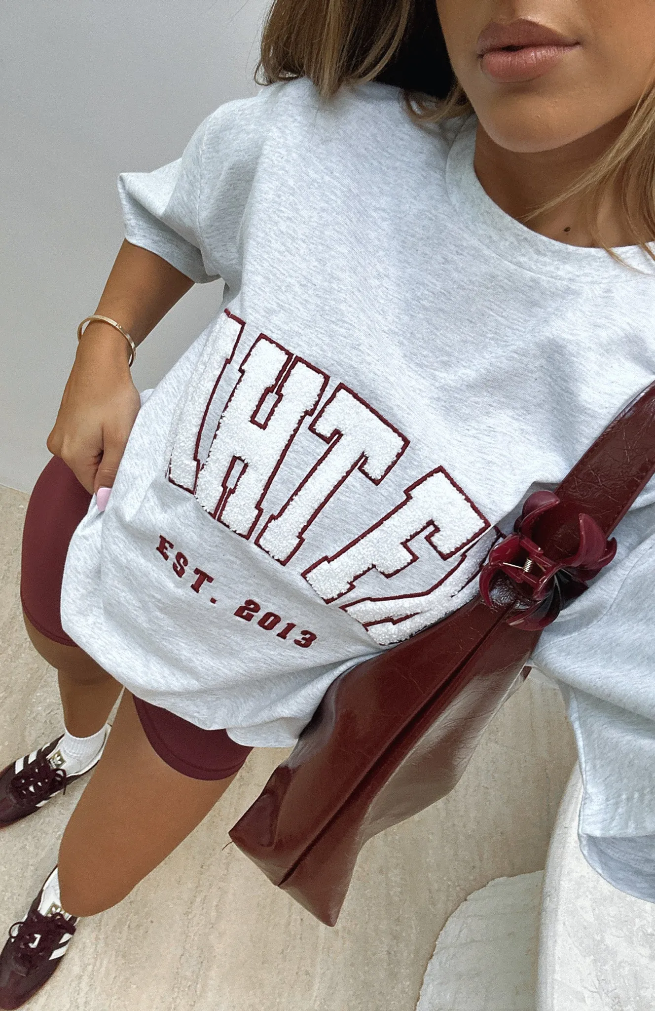 Give It Away Oversized Tee Grey Mist sold by White Fox Boutique