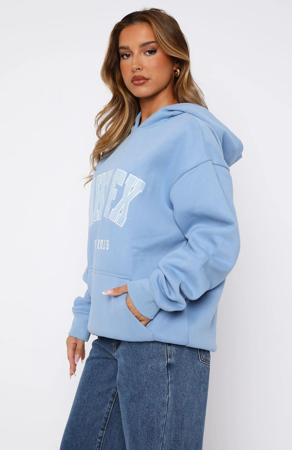 Give It Away Oversized Hoodie Dusty Blue sold by White Fox Boutique product image thumbnail 3