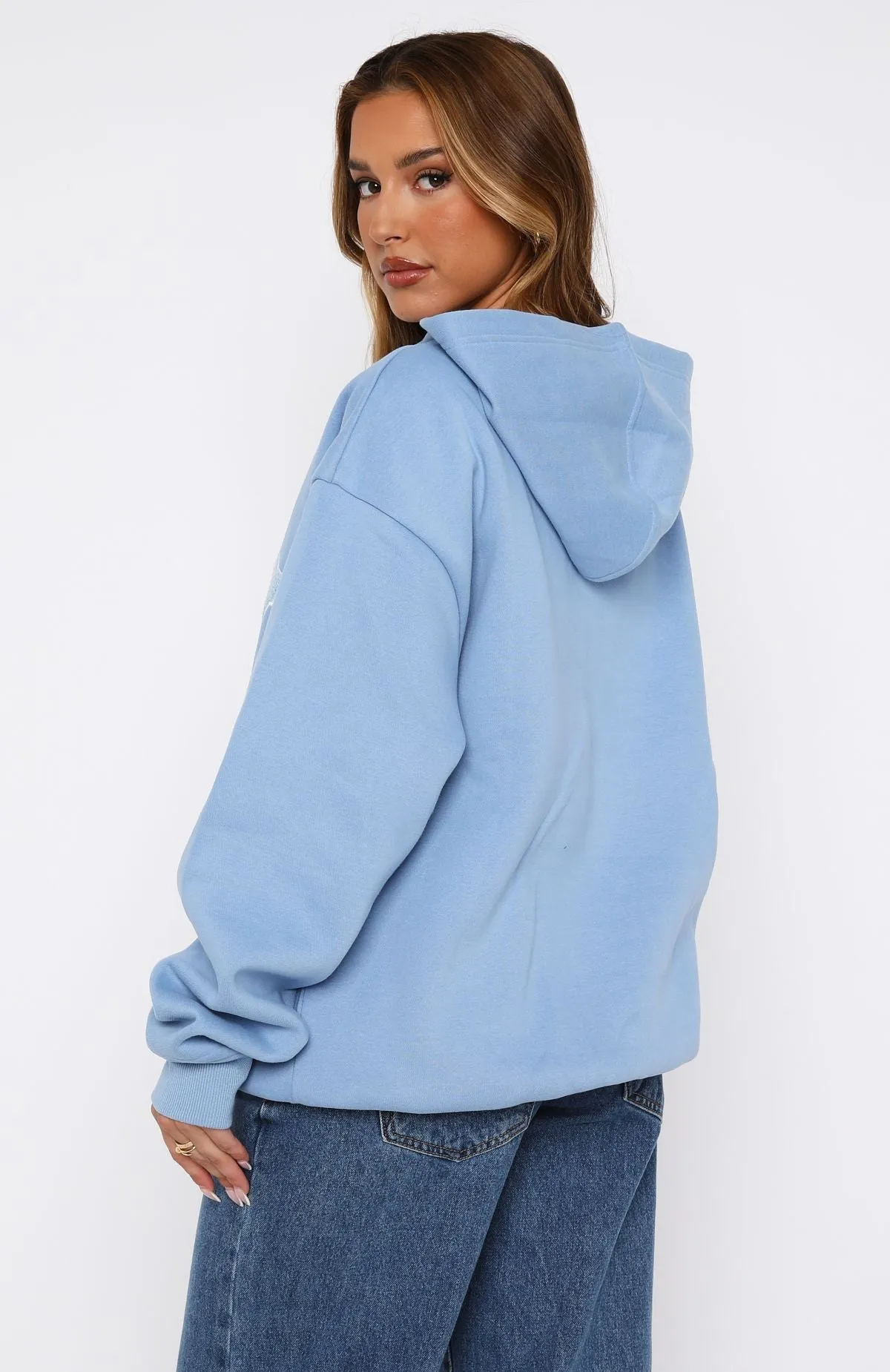 Give It Away Oversized Hoodie Dusty Blue sold by White Fox Boutique product image thumbnail 4