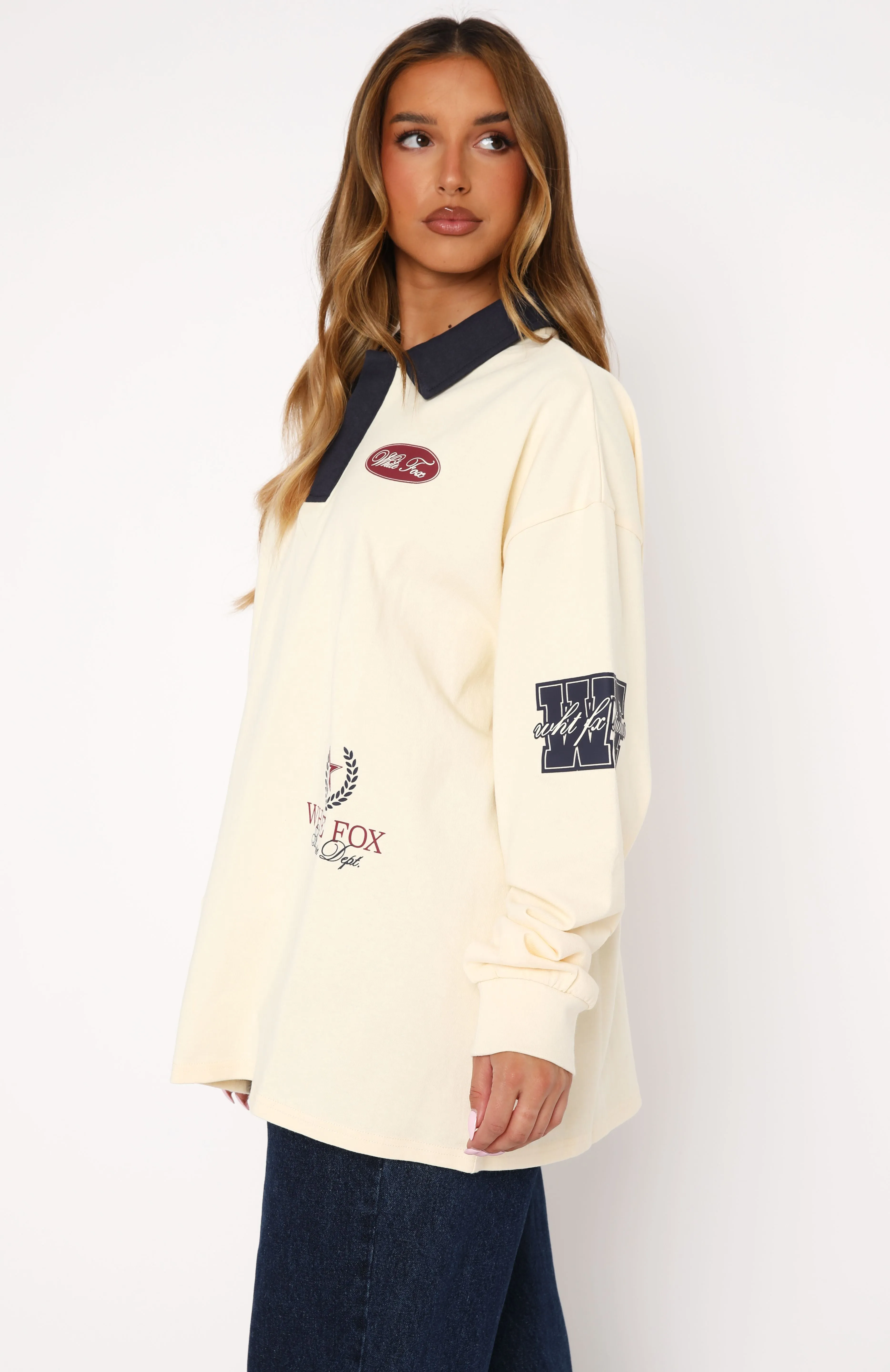 Only Time Will Tell Oversized Long Sleeve Tee Cream sold by White Fox Boutique product image thumbnail 3