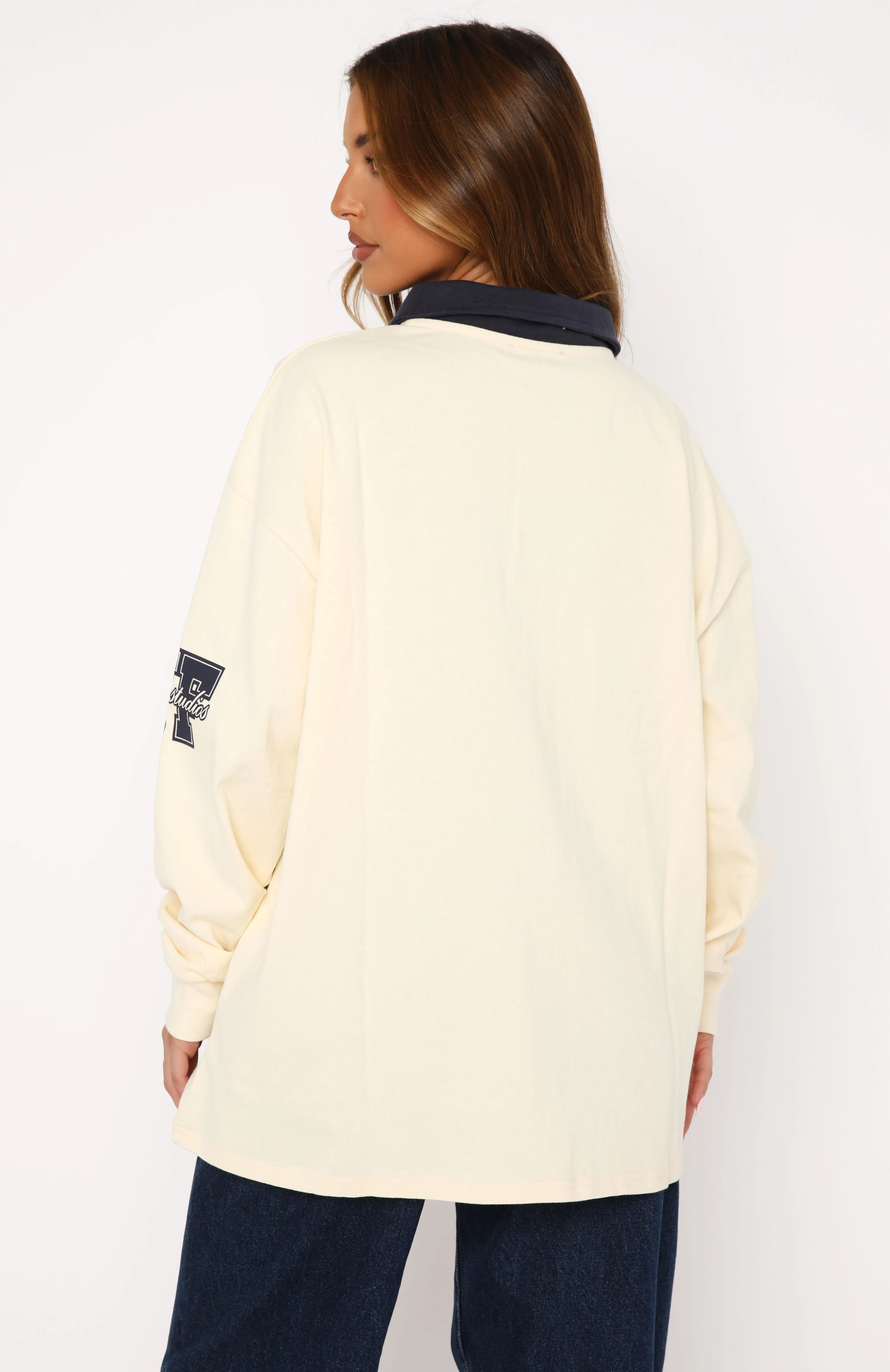 Only Time Will Tell Oversized Long Sleeve Tee Cream sold by White Fox Boutique product image thumbnail 4