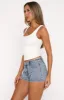 Softly Spoken Denim Shorts Light Blue sold by White Fox Boutique