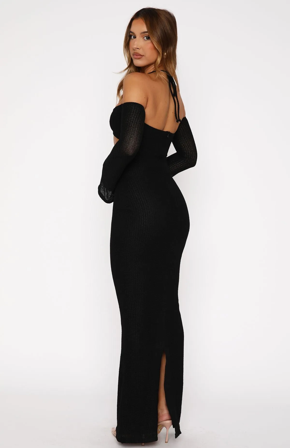 To The Beach Long Sleeve Maxi Dress Black sold by White Fox Boutique product image thumbnail 4