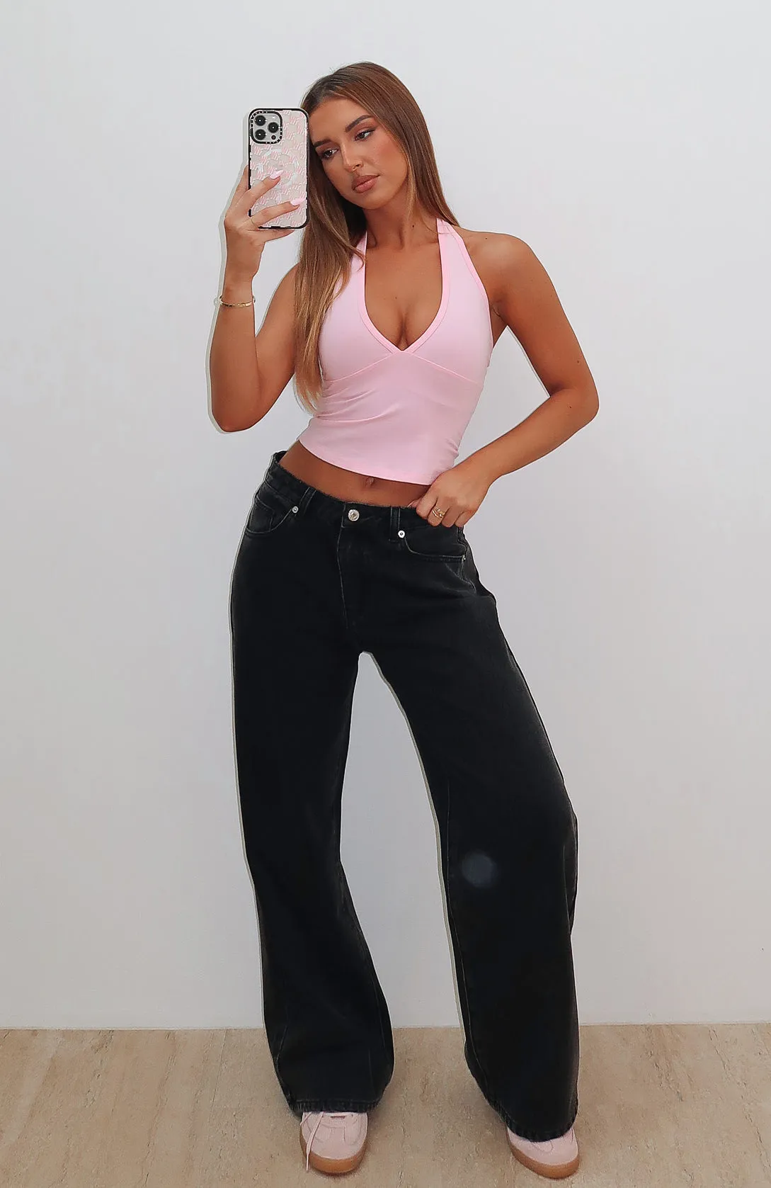 About A Girl Mid Rise Wide Leg Jeans Black Acid sold by White Fox Boutique product image thumbnail 5