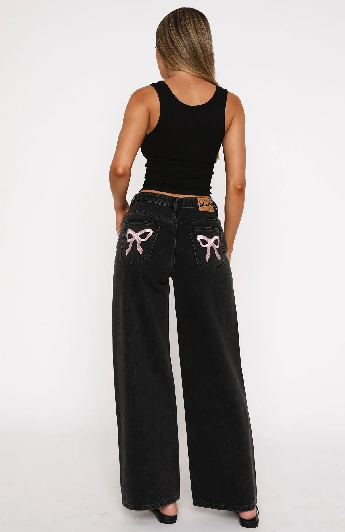 About A Girl Mid Rise Wide Leg Jeans Black Acid sold by White Fox Boutique product image thumbnail 4