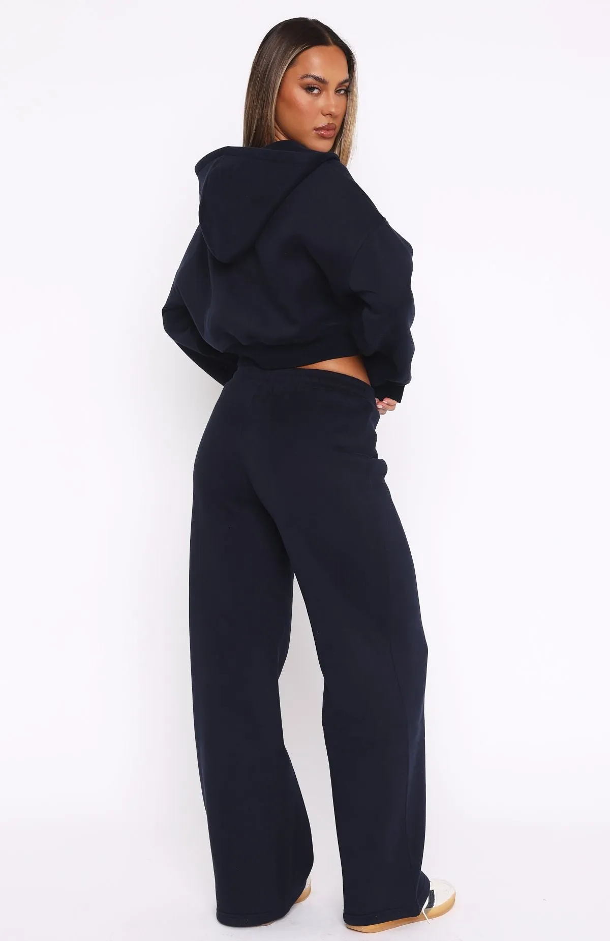 Straight Forward Wide Leg Sweatpants Navy sold by White Fox Boutique product image thumbnail 4