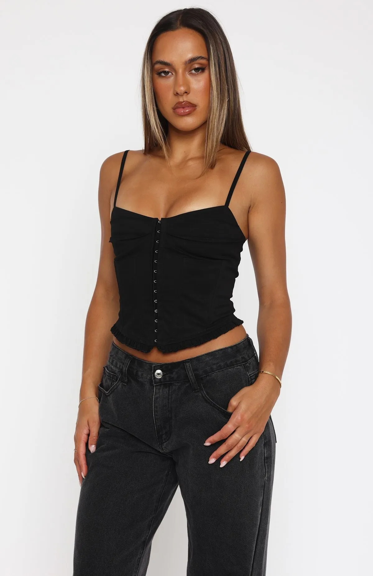Striking Out Bustier Black sold by White Fox Boutique product image thumbnail 2