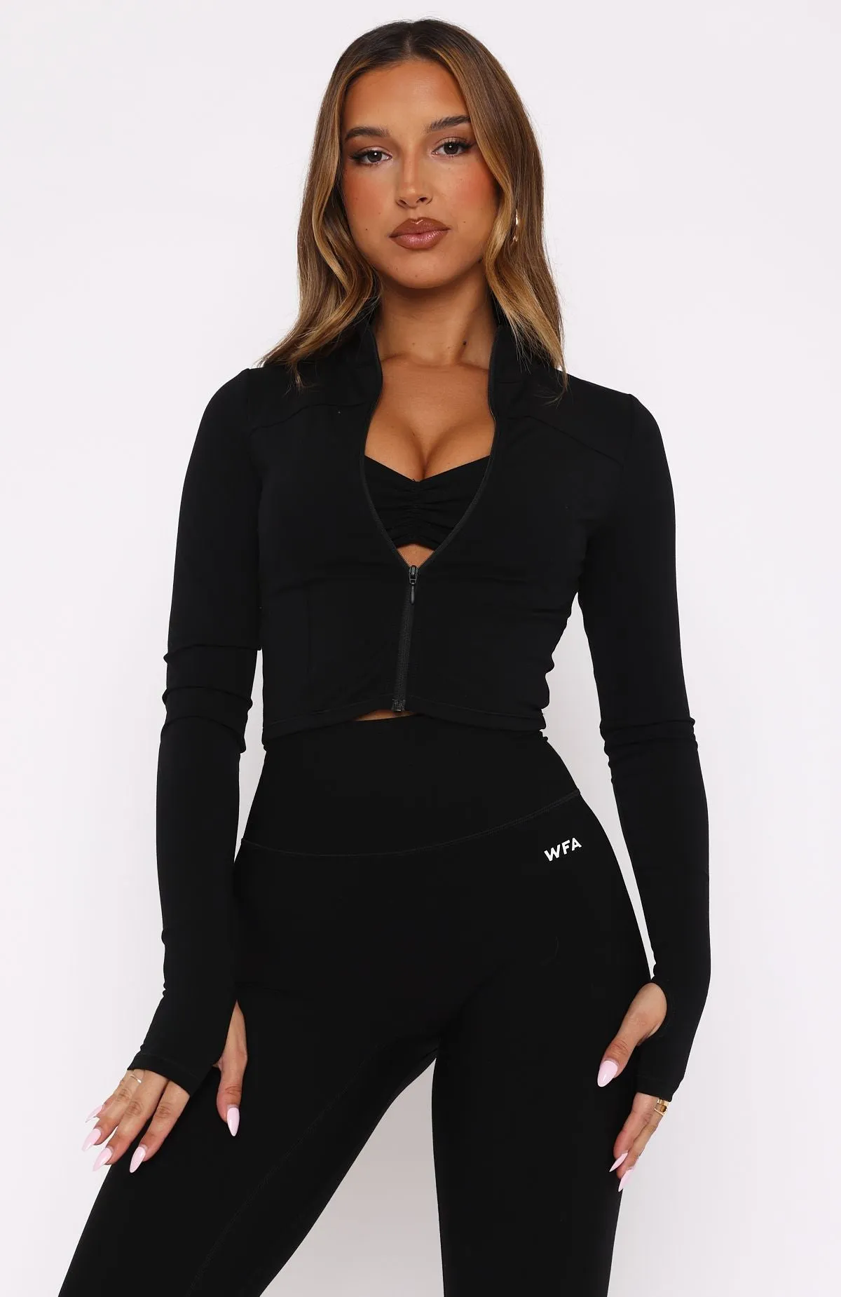 Times Up Crop Jacket Black sold by White Fox Boutique product image thumbnail 2