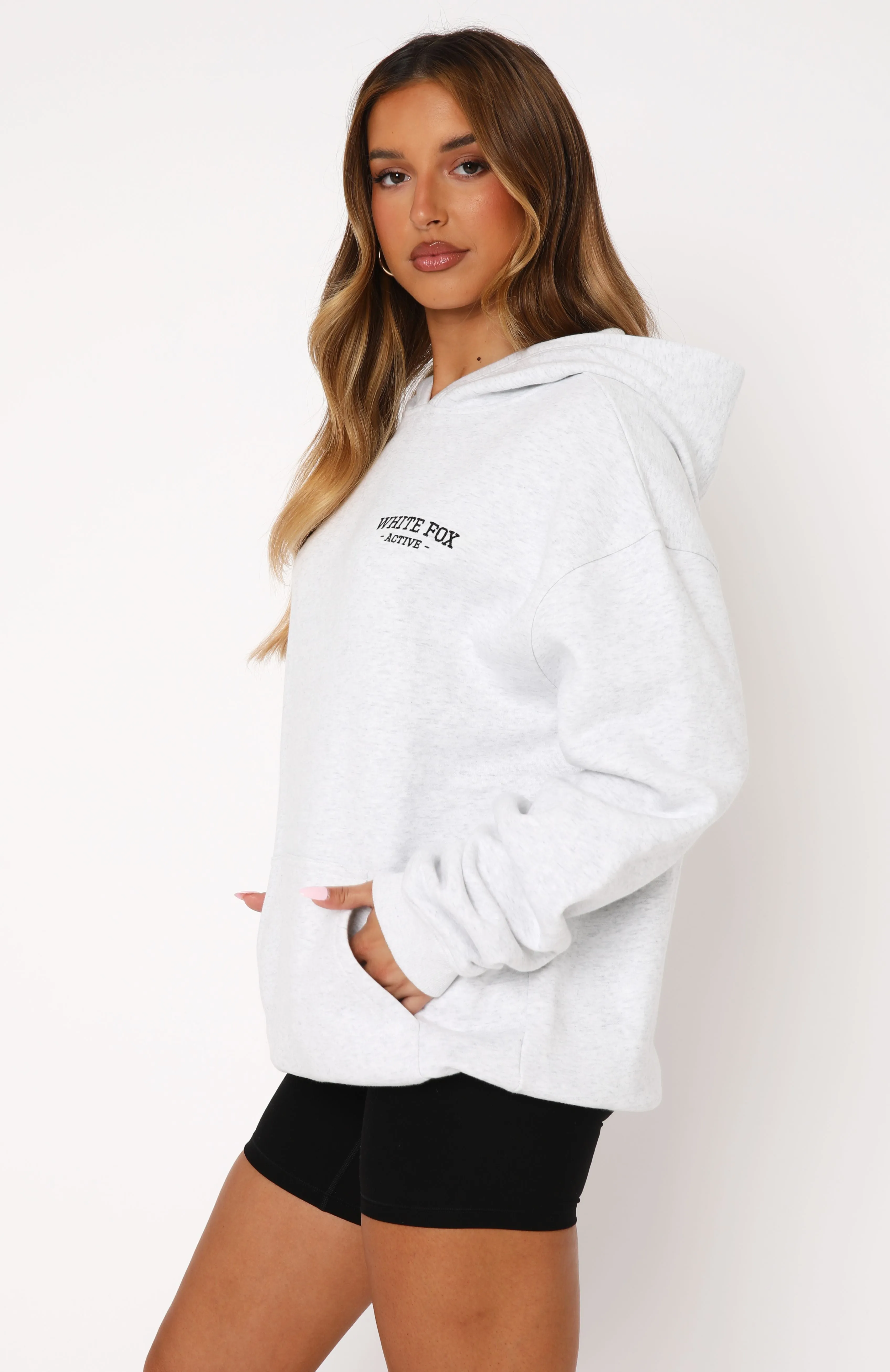 Taking Sides Oversized Hoodie Grey Marle sold by White Fox Boutique product image thumbnail 4