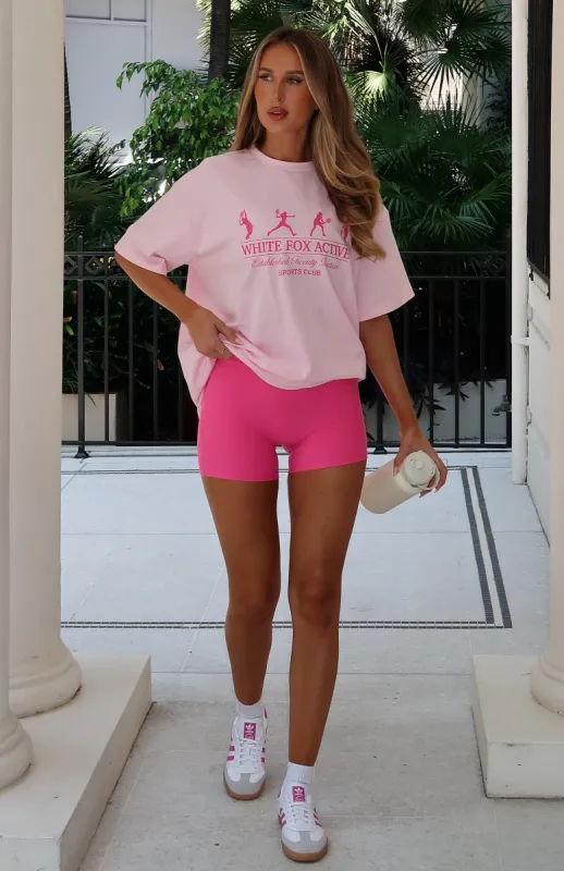 Take The Shot Oversized Tee Pink sold by White Fox Boutique