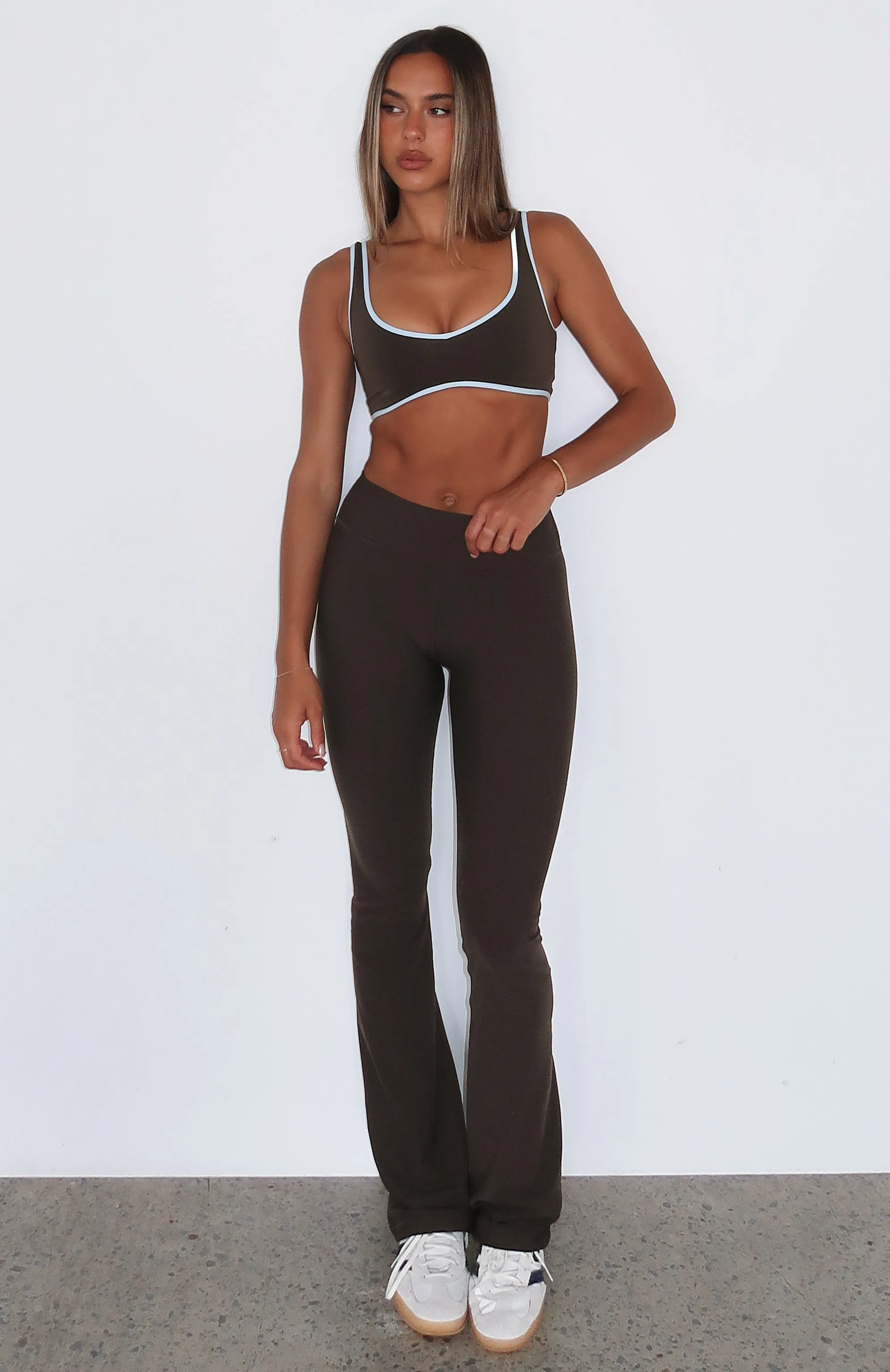 Stay Active Flare Leggings Espresso sold by White Fox Boutique