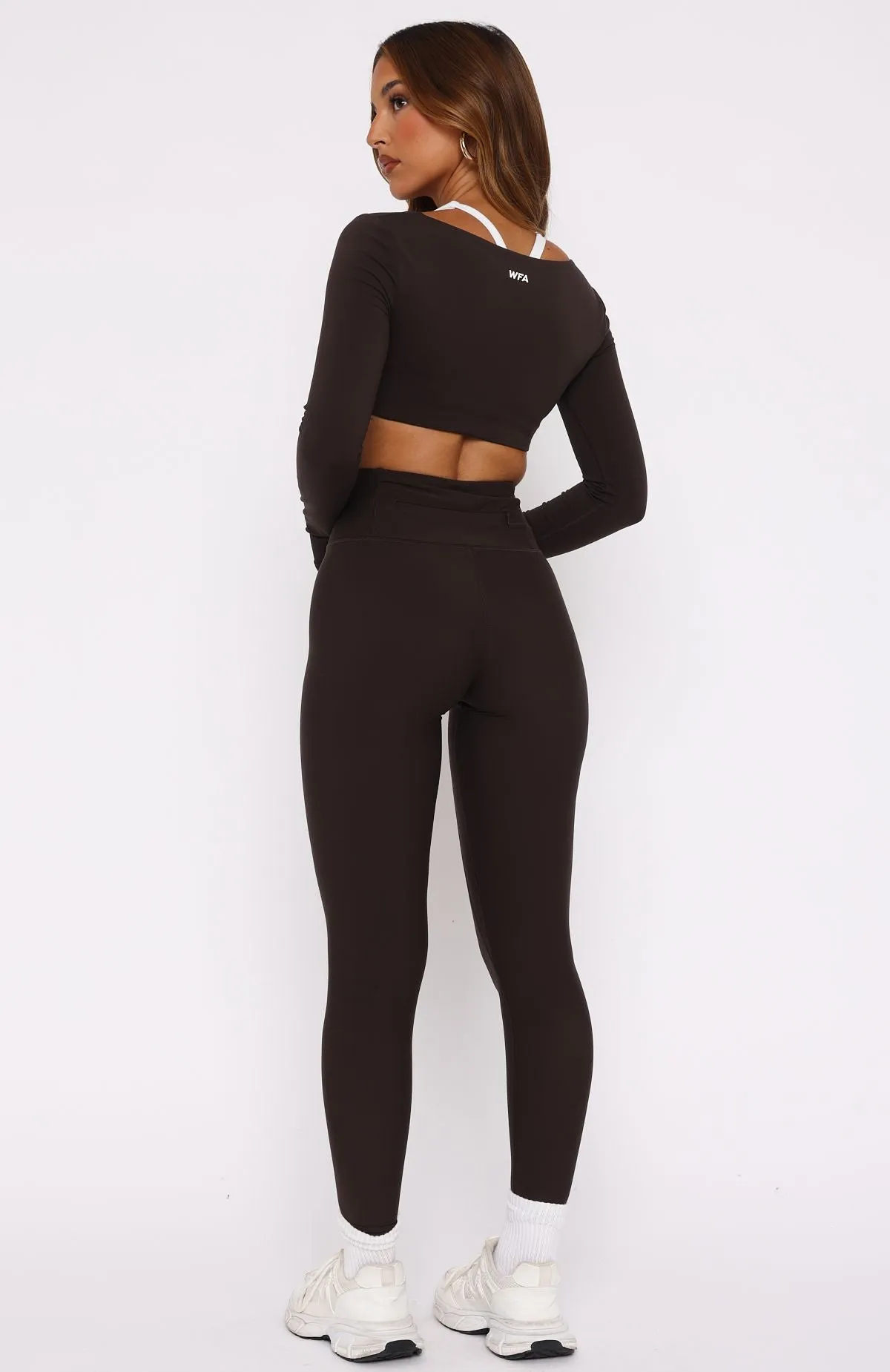 Sprinting Zip Pocket Leggings Espresso sold by White Fox Boutique product image thumbnail 4