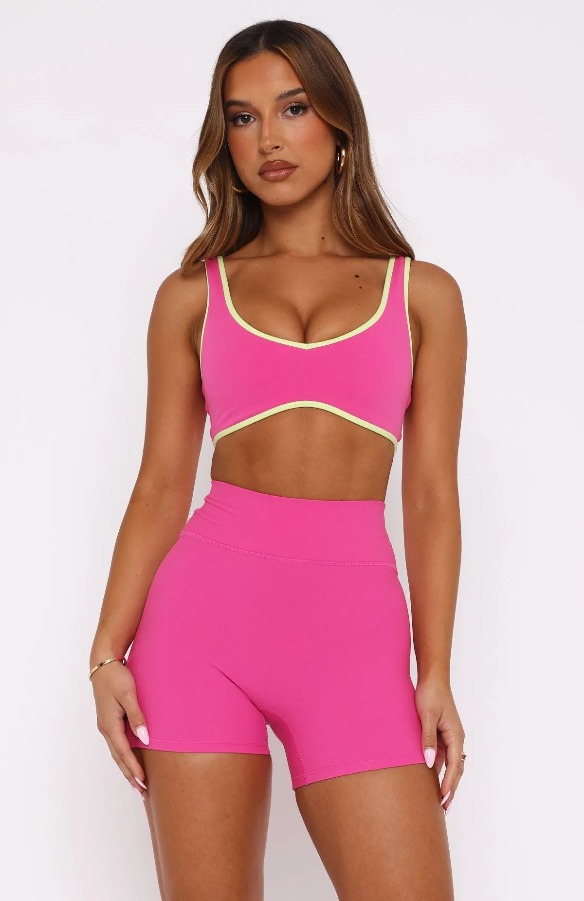 I'll Prove It Sports Crop Bubblegum/Citrus sold by White Fox Boutique product image thumbnail 3