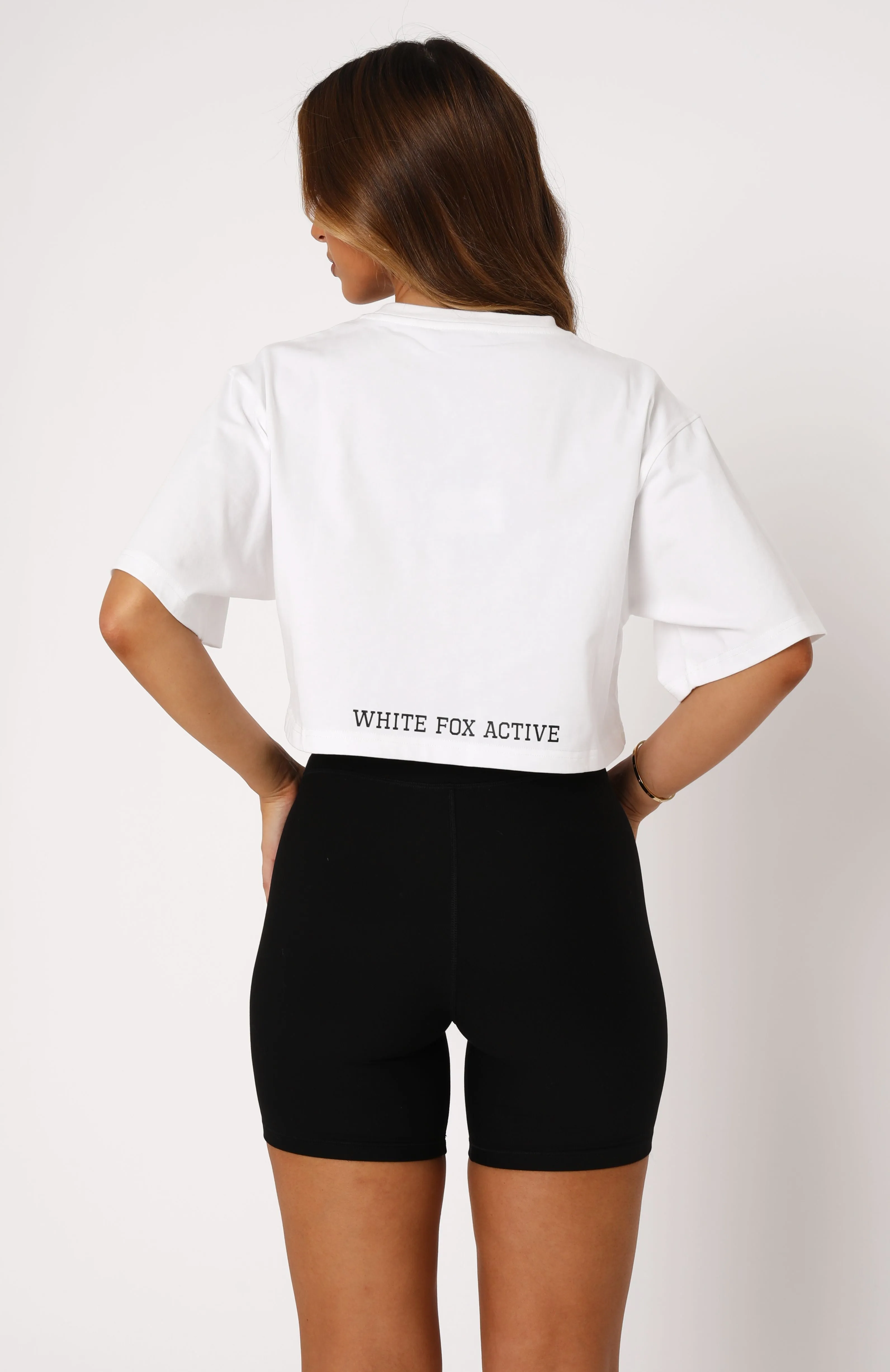 Home Stretch Oversized Cropped Tee White sold by White Fox Boutique product image thumbnail 4