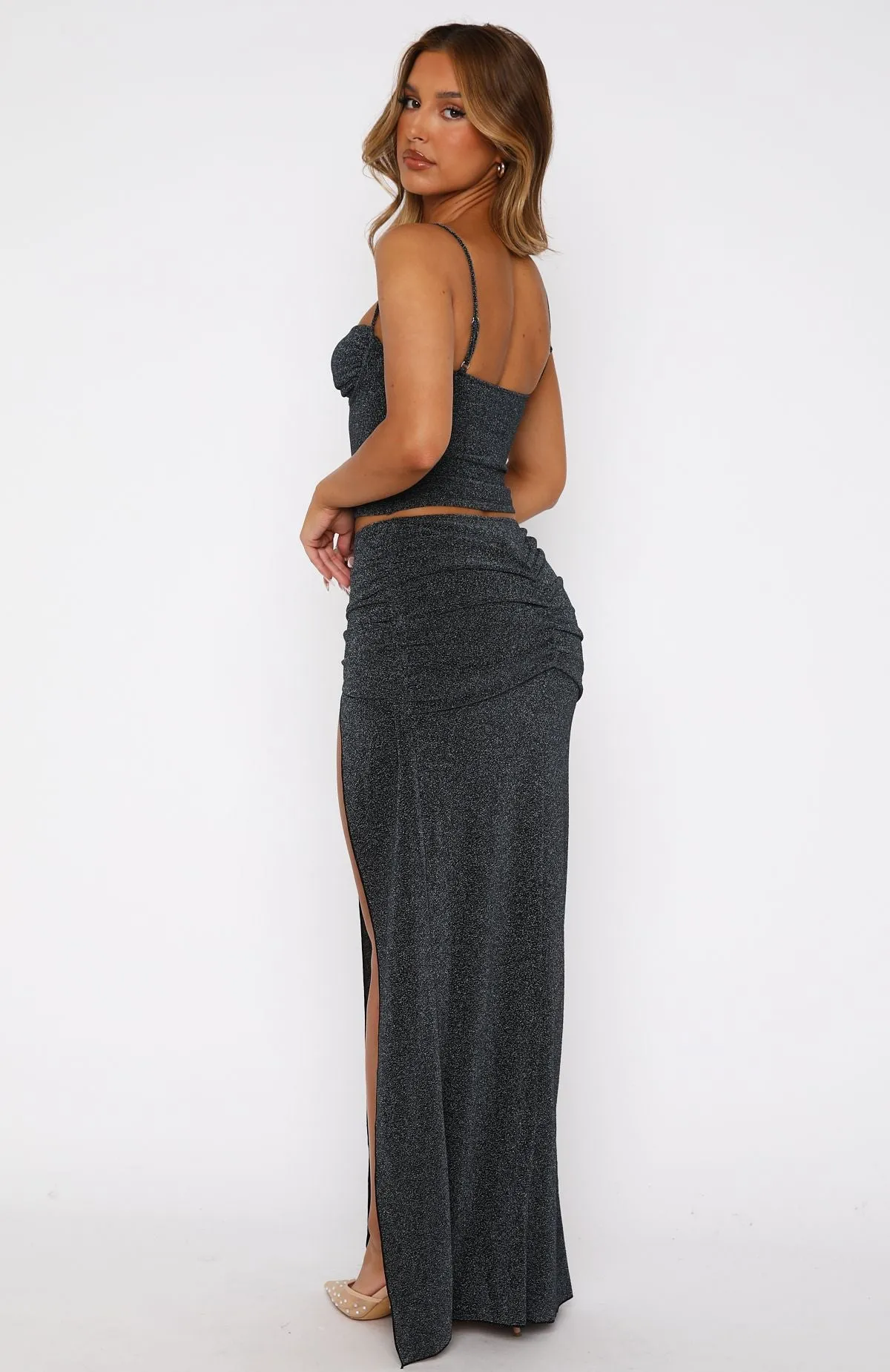 Champagne Moments Maxi Skirt Midnight sold by White Fox Boutique product image thumbnail 4