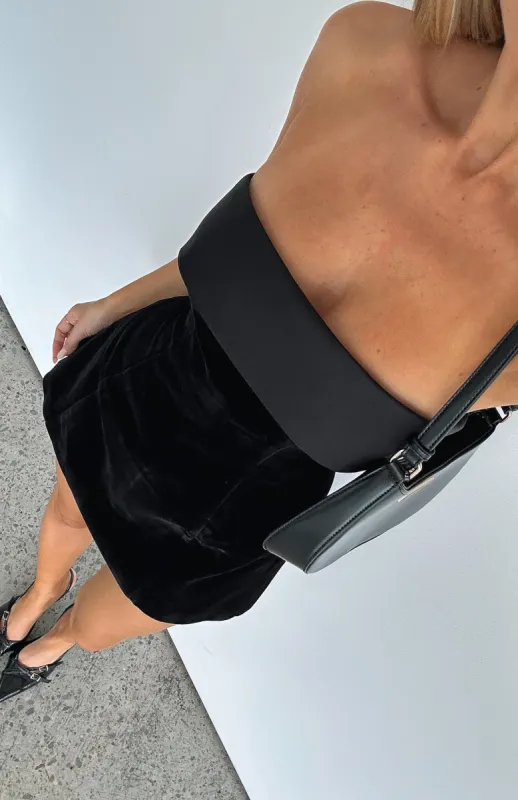 Let Loose Strapless Mini Dress Black sold by White Fox Boutique