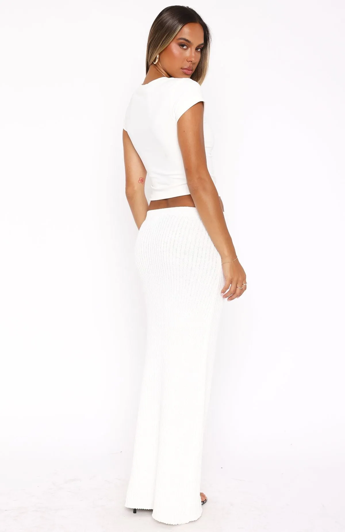 Millionaire Knit Maxi Skirt White sold by White Fox Boutique product image thumbnail 4