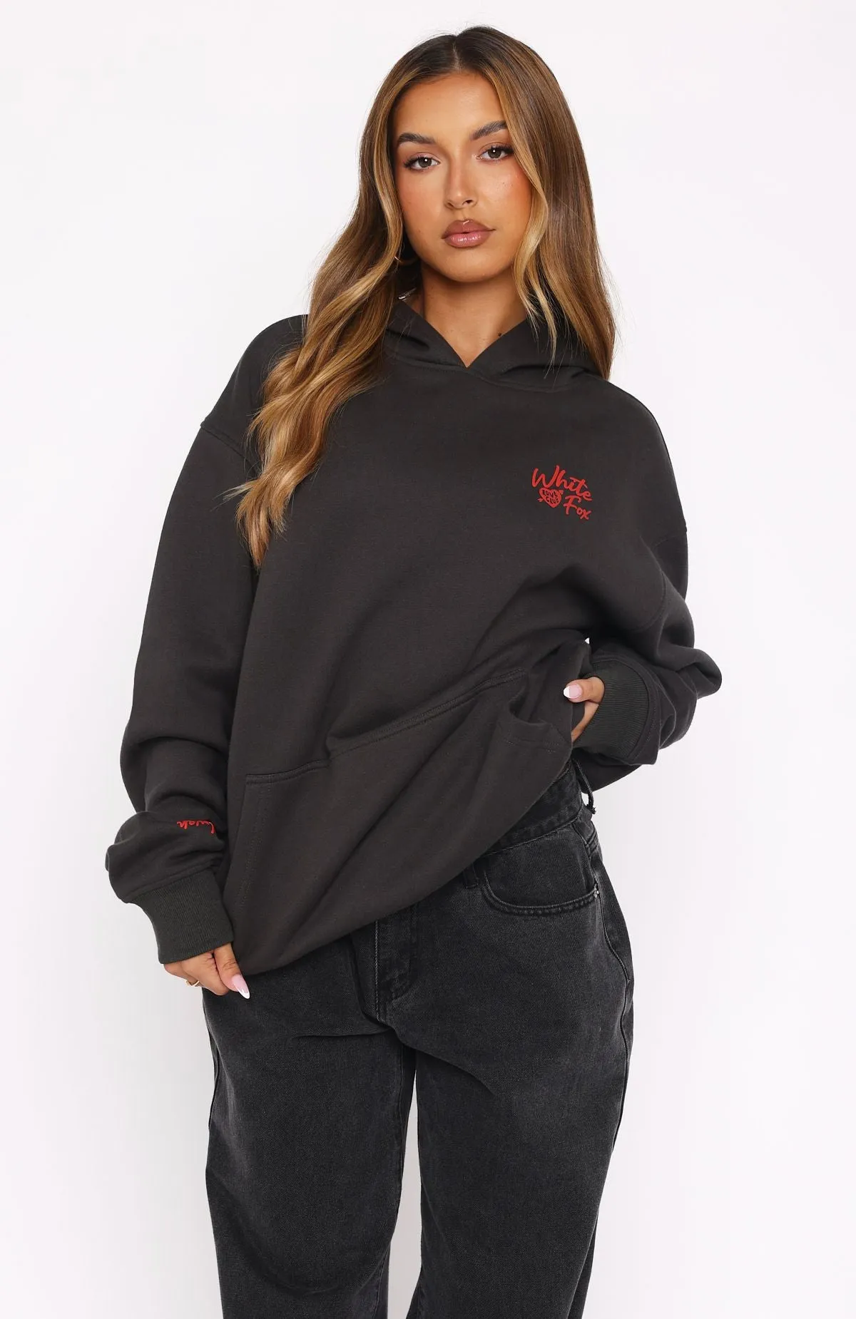 Be My Lover Oversized Hoodie Charcoal sold by White Fox Boutique product image thumbnail 3
