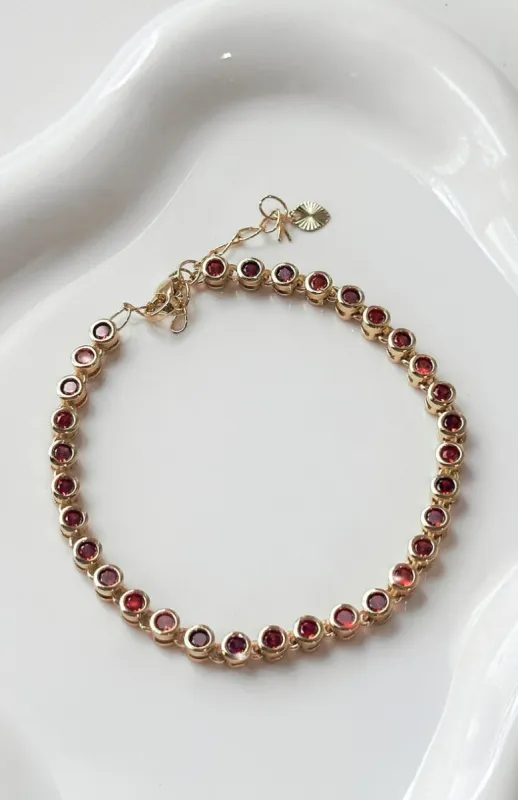 Adele Bracelet Gold/Red sold by White Fox Boutique