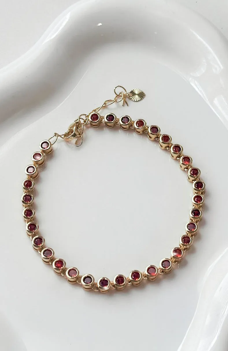 Adele Bracelet Gold/Red sold by White Fox Boutique