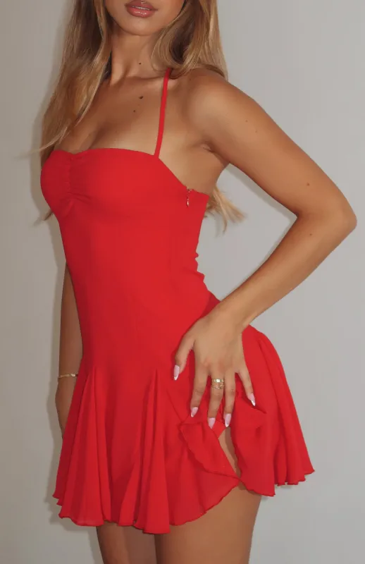 Think I'm In Love Mini Dress Red sold by White Fox Boutique