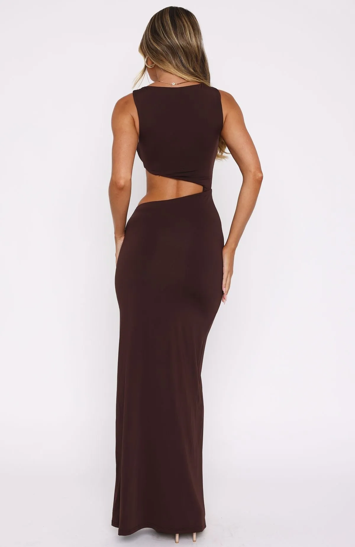 Tell Me To Stop Maxi Dress Chocolate sold by White Fox Boutique product image thumbnail 4