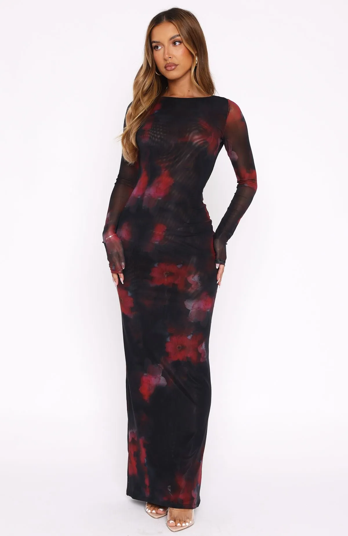 No Halo Long Sleeve Maxi Dress Noir Kisses sold by White Fox Boutique product image thumbnail 3