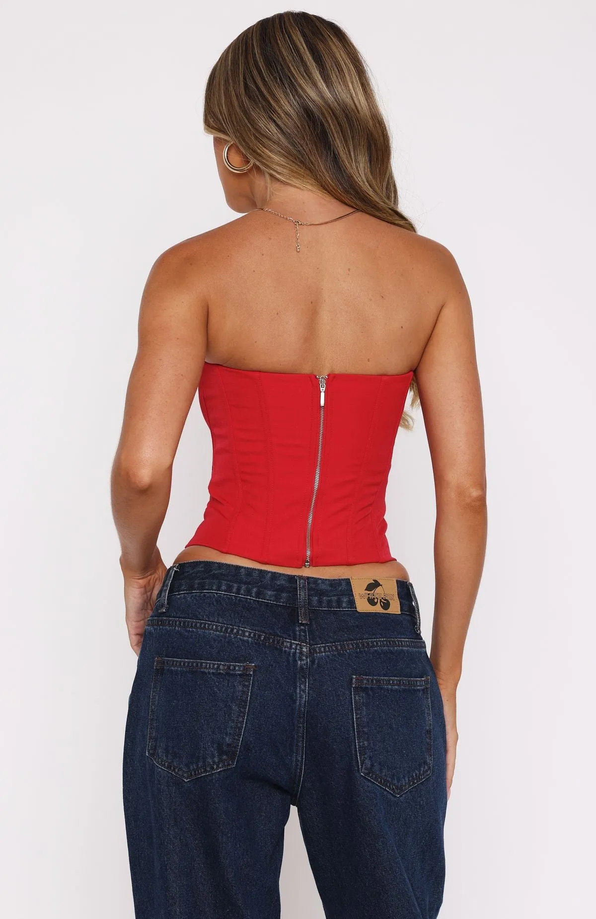 Never Love Again Strapless Bustier Red sold by White Fox Boutique product image thumbnail 4