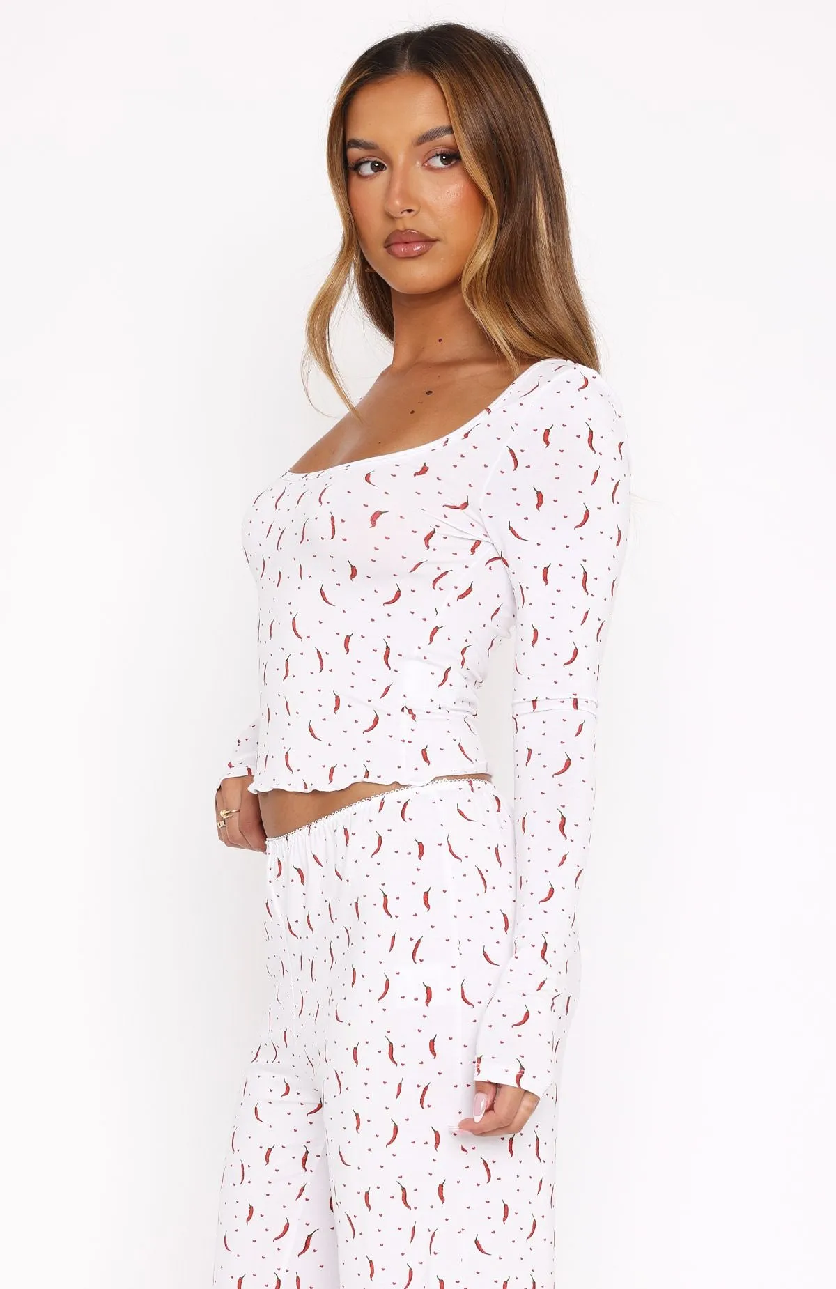 Dreamy Long Sleeve Pyjama Top Chilli Dream sold by White Fox Boutique product image thumbnail 3