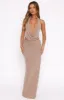 Beautiful Life Beaded Maxi Skirt Nude sold by White Fox Boutique
