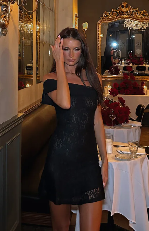 All The Lovers Lace Mini Dress Black sold by White Fox Boutique