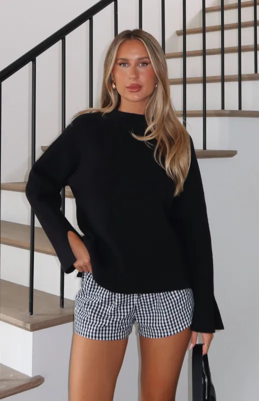 Not Like Us Knit Sweater Black made by White Fox Boutique