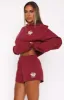 With Love For You Lounge Shorts Burgundy sold by White Fox Boutique