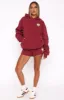 With Love For You Lounge Shorts Burgundy sold by White Fox Boutique