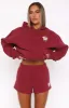 With Love For You Lounge Shorts Burgundy sold by White Fox Boutique