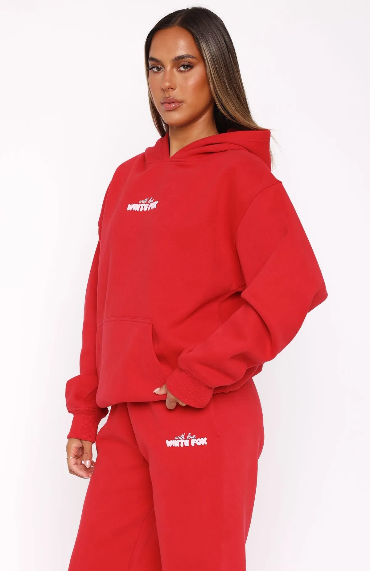 With Love In The Moment Oversized Hoodie Red sold by White Fox Boutique product image thumbnail 3