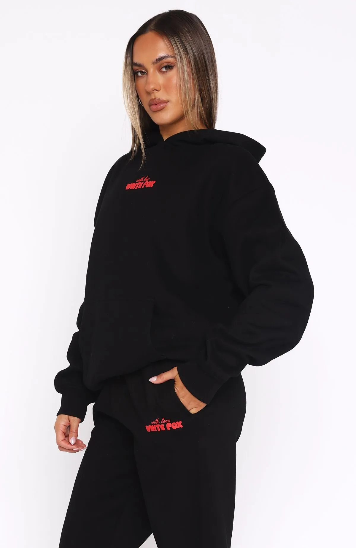 With Love In The Moment Oversized Hoodie Black sold by White Fox Boutique product image thumbnail 3