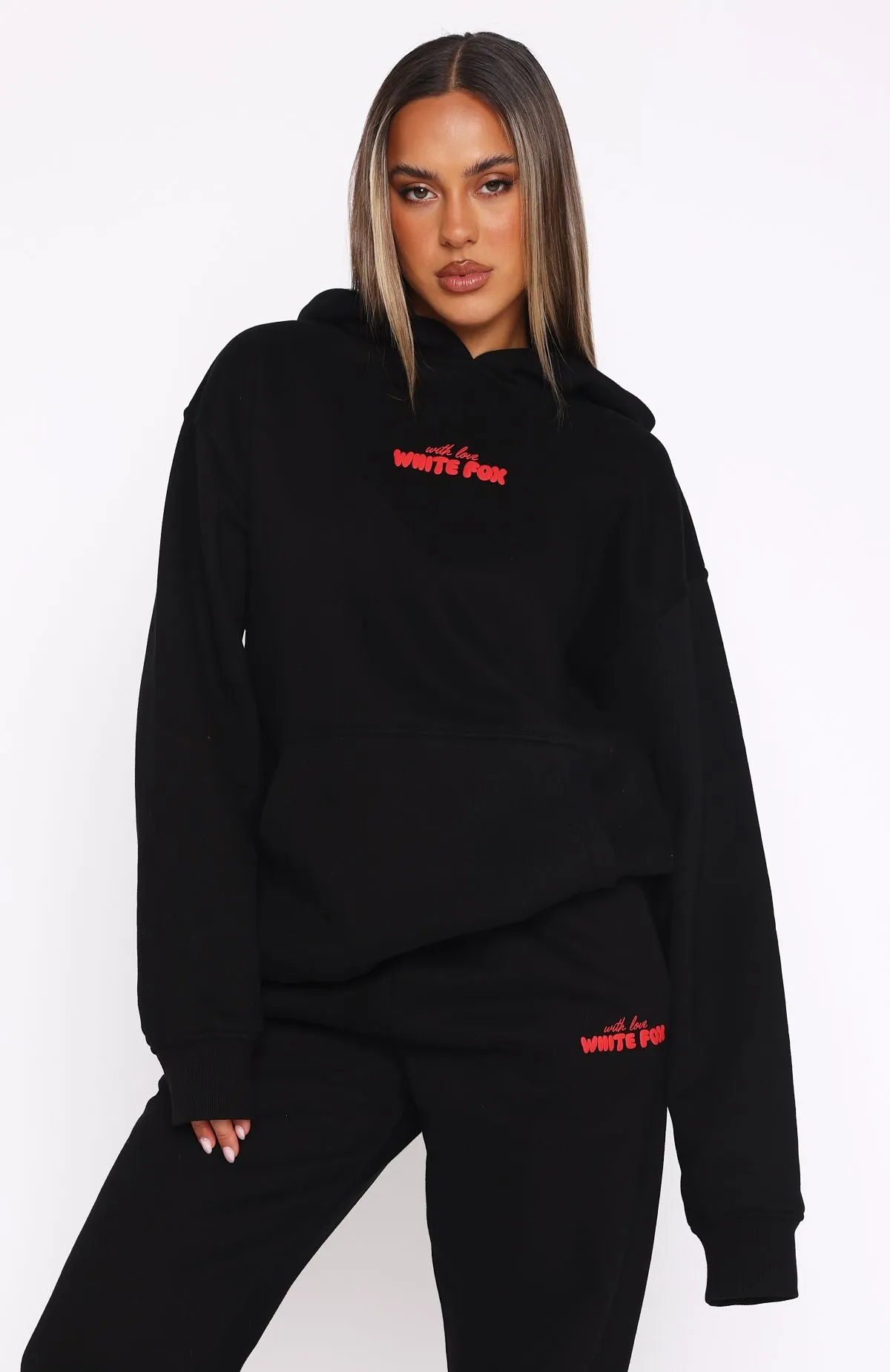 With Love In The Moment Oversized Hoodie Black sold by White Fox Boutique product image thumbnail 2