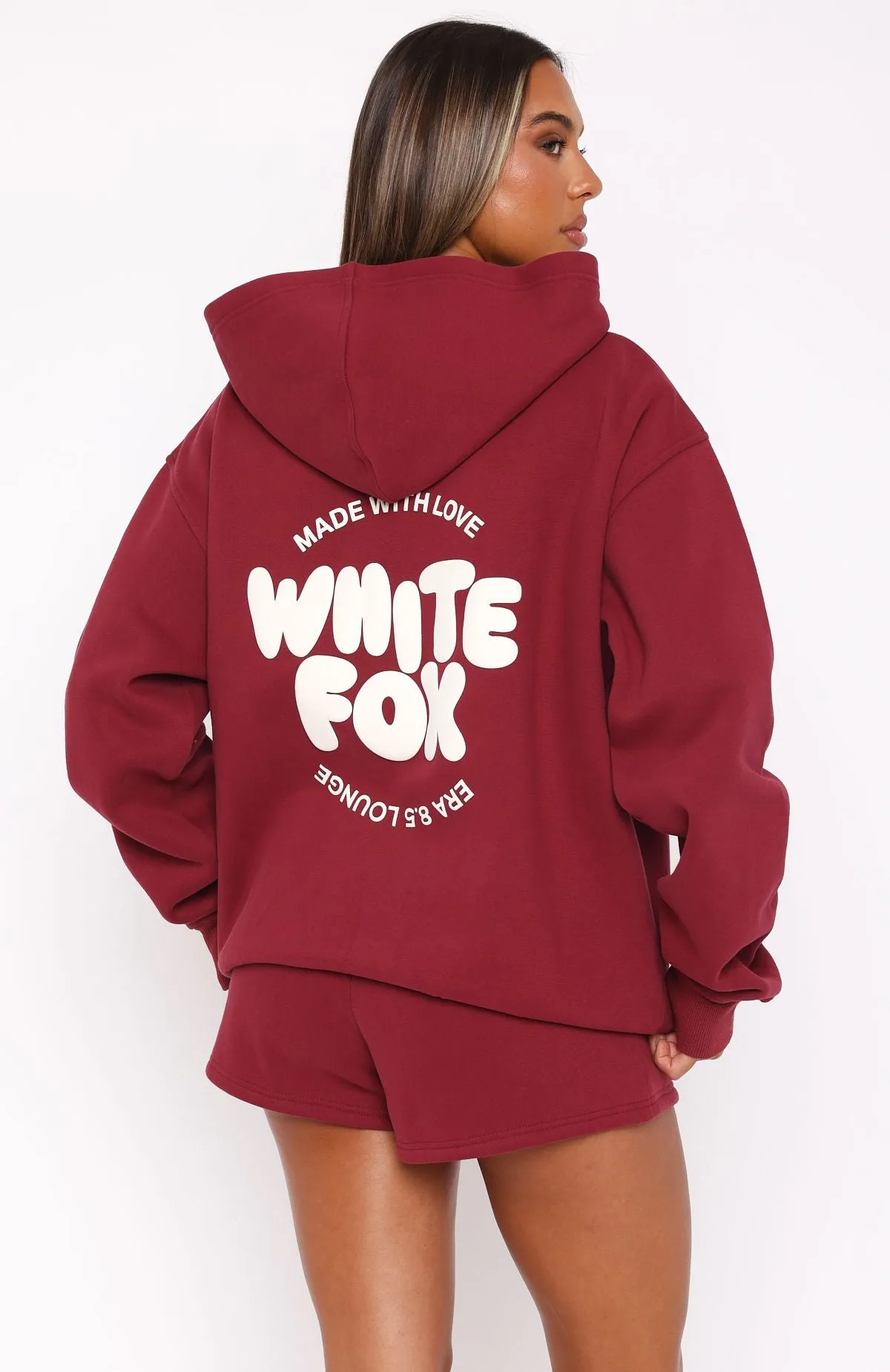 With Love For You Oversized Hoodie Burgundy sold by White Fox Boutique product image thumbnail 4