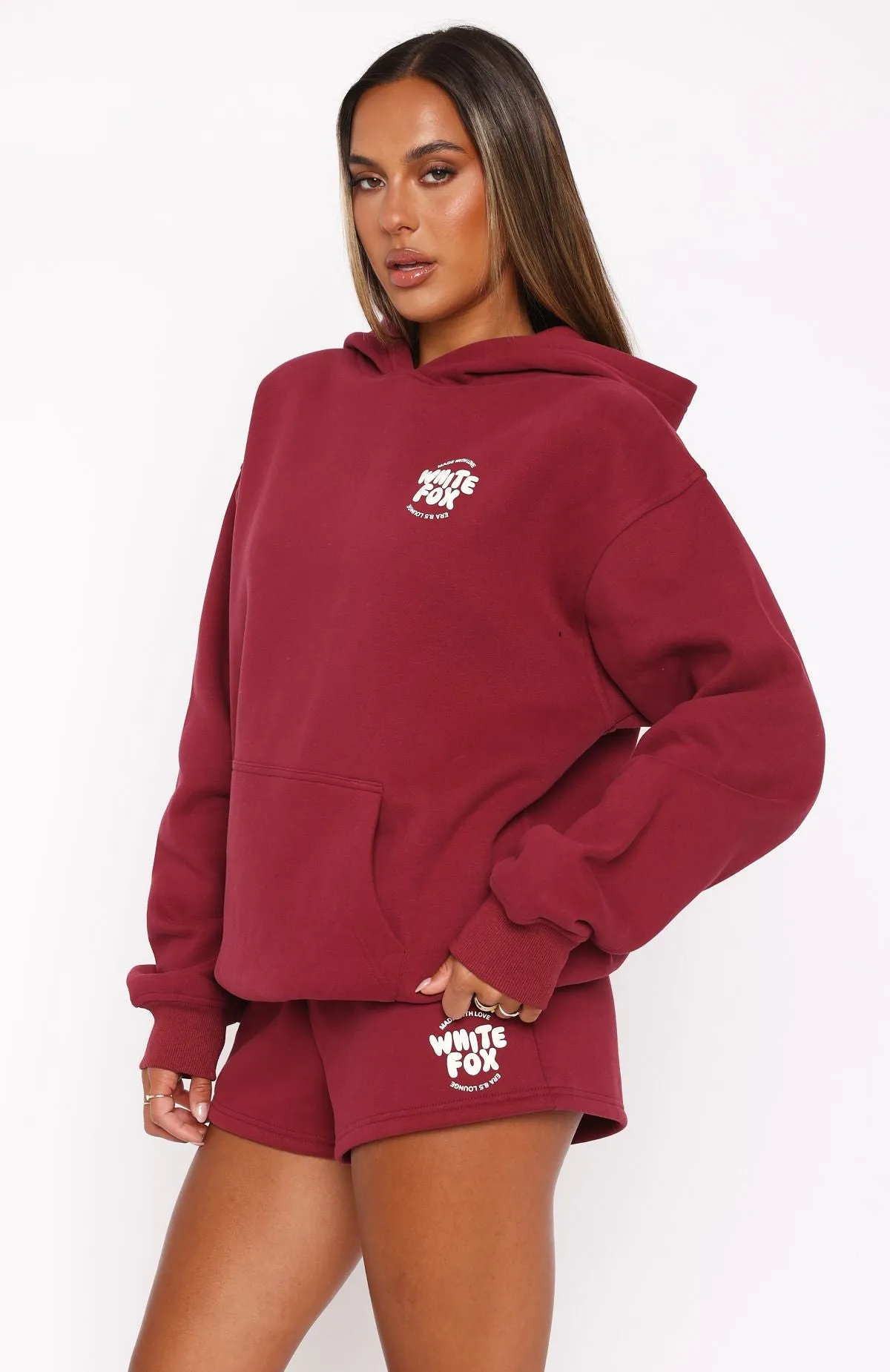 With Love For You Oversized Hoodie Burgundy sold by White Fox Boutique product image thumbnail 3