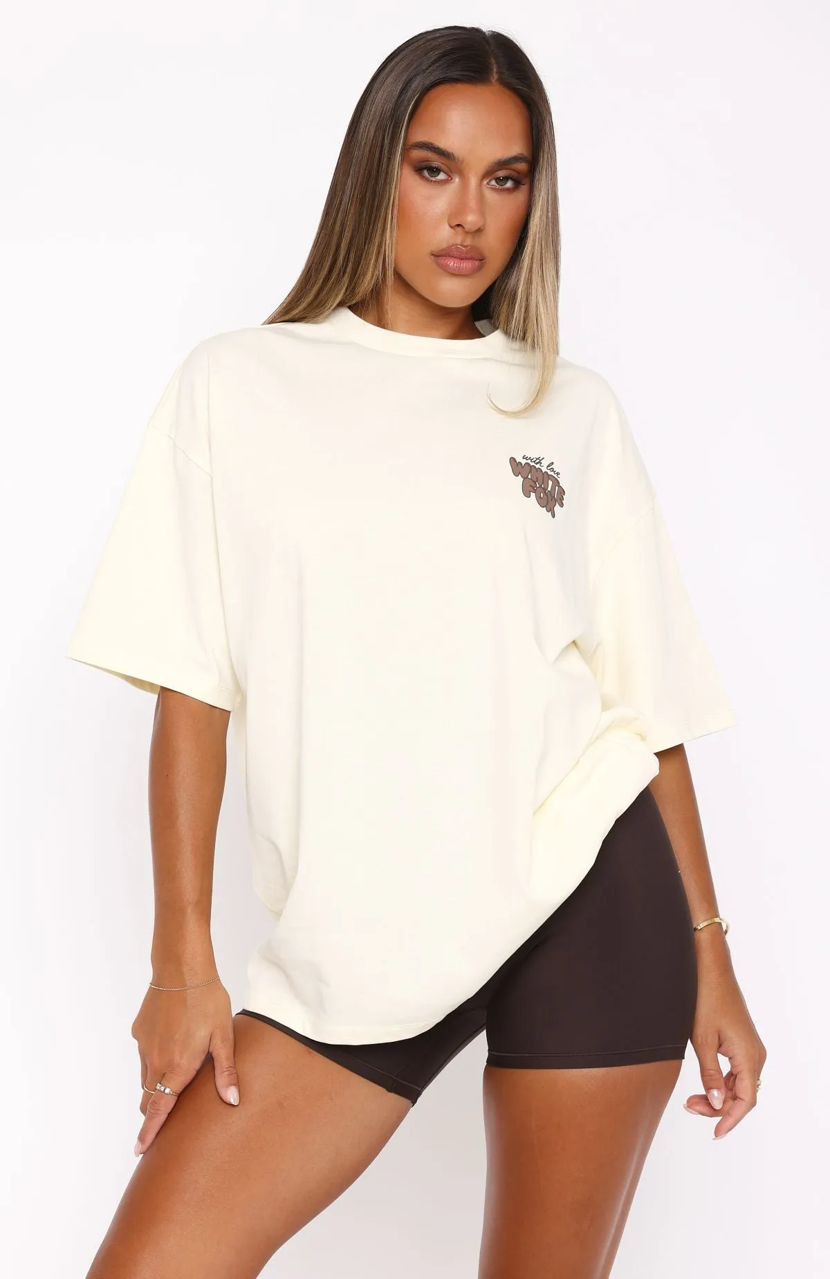 With Love Always Oversized Tee Cream sold by White Fox Boutique product image thumbnail 3