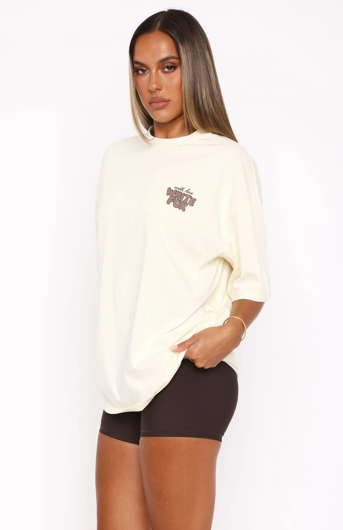 With Love Always Oversized Tee Cream sold by White Fox Boutique product image thumbnail 4